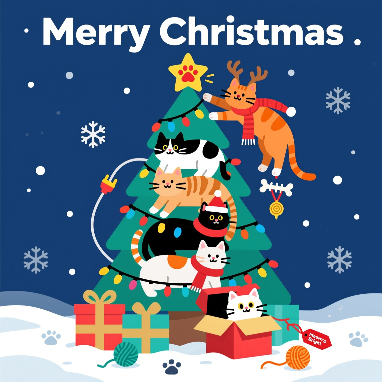 Cats, and Christmas Card