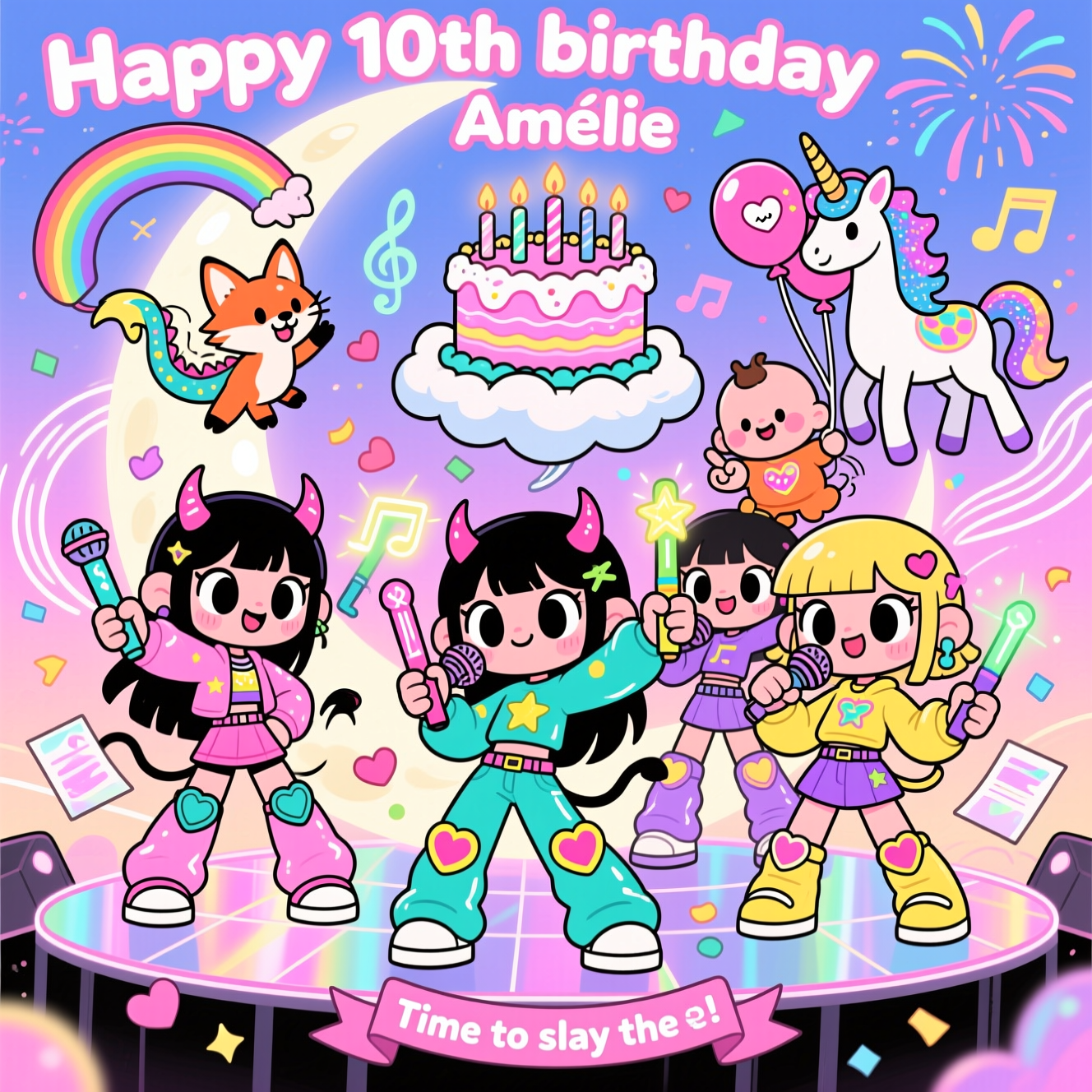 Kpop demon hunters mythical creatures, and Birthday Card