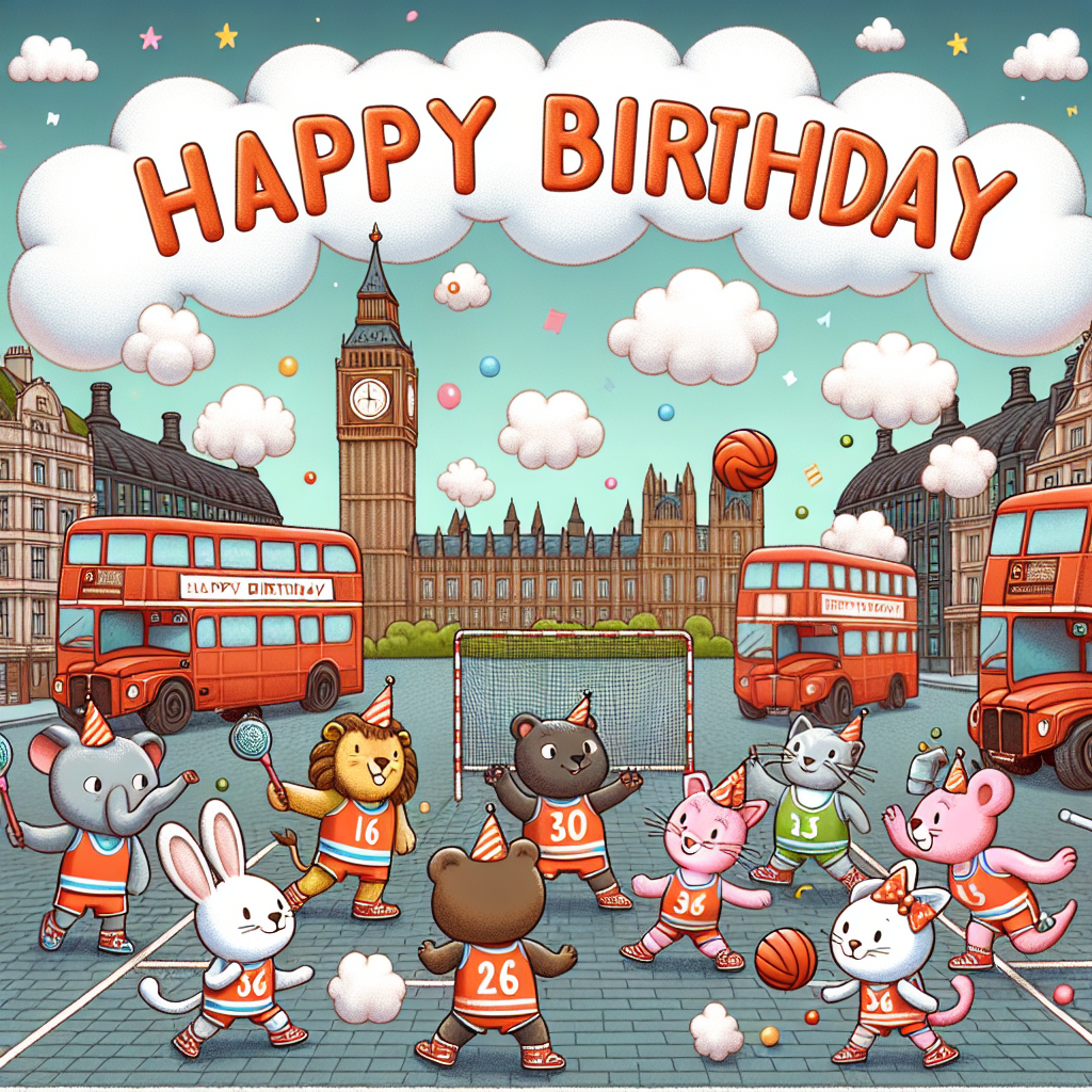 Netball , Vape, and London Birthday Card