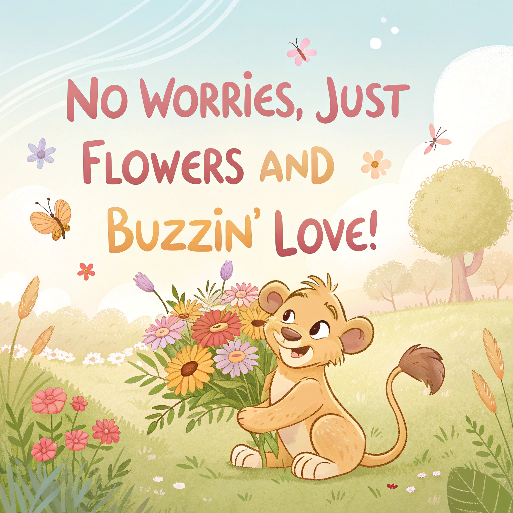 Lion King mother sweet flower bouquet insects hakuna matata Mothers-day Card
