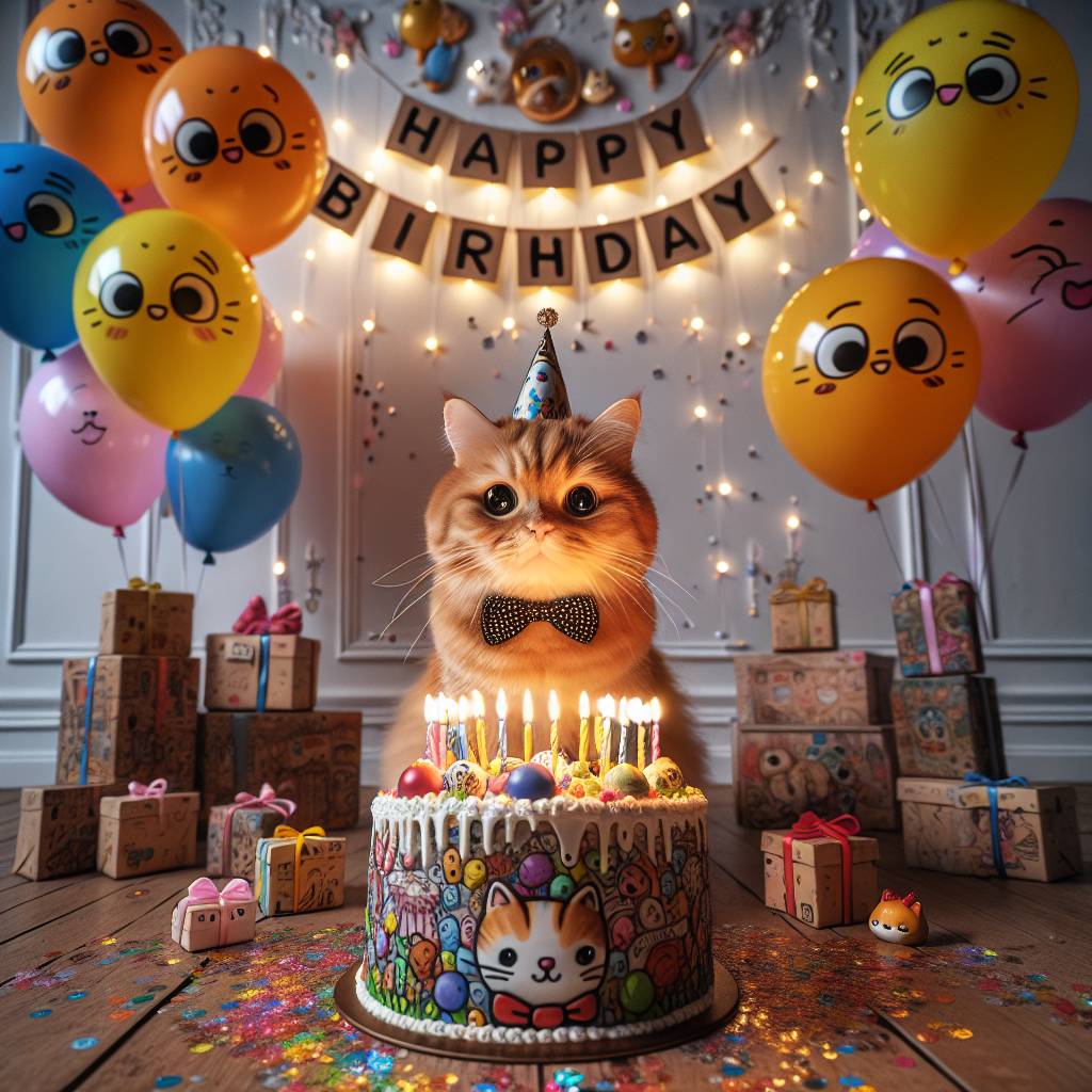 Ginger cat Birthday Card