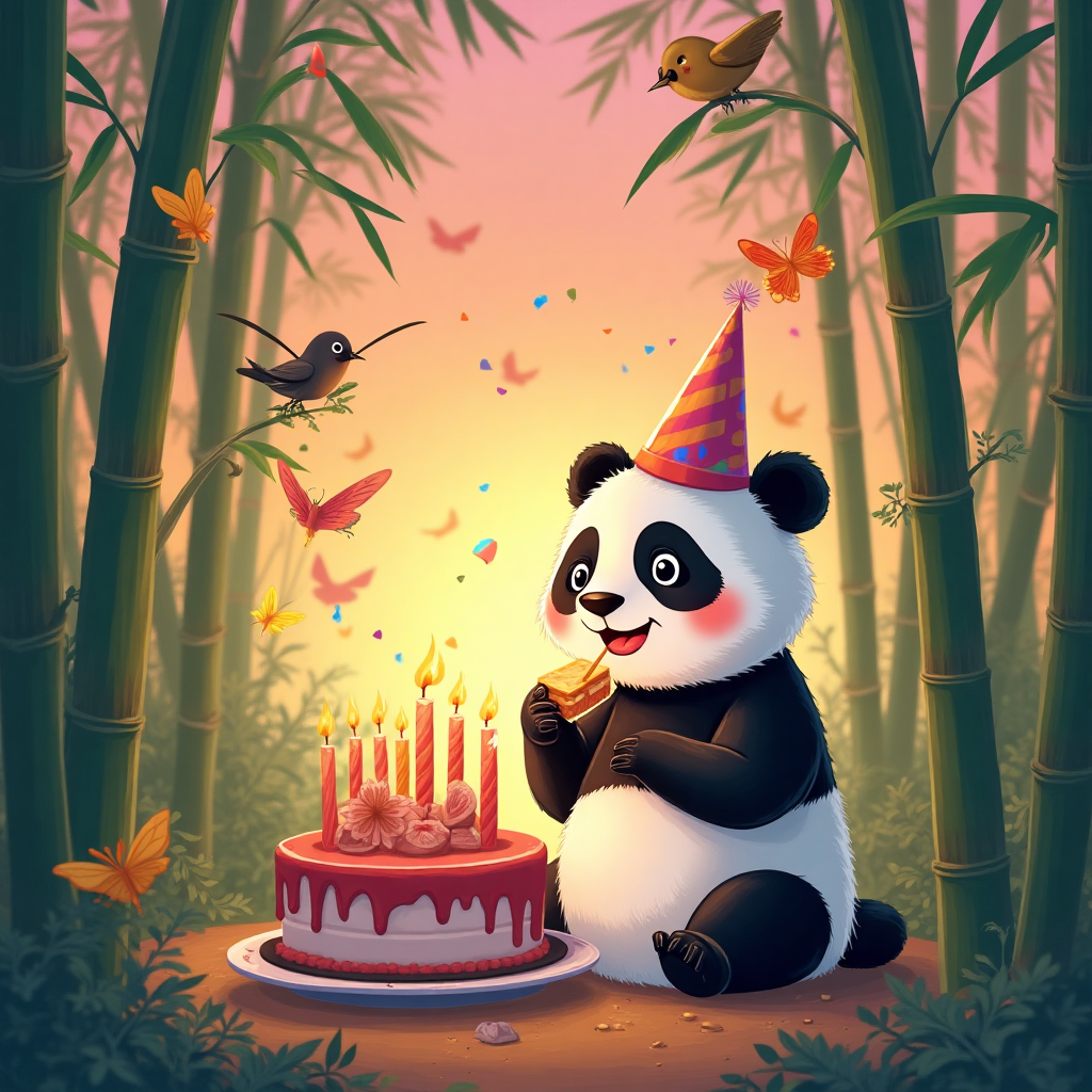 Panda, and Birthday Card