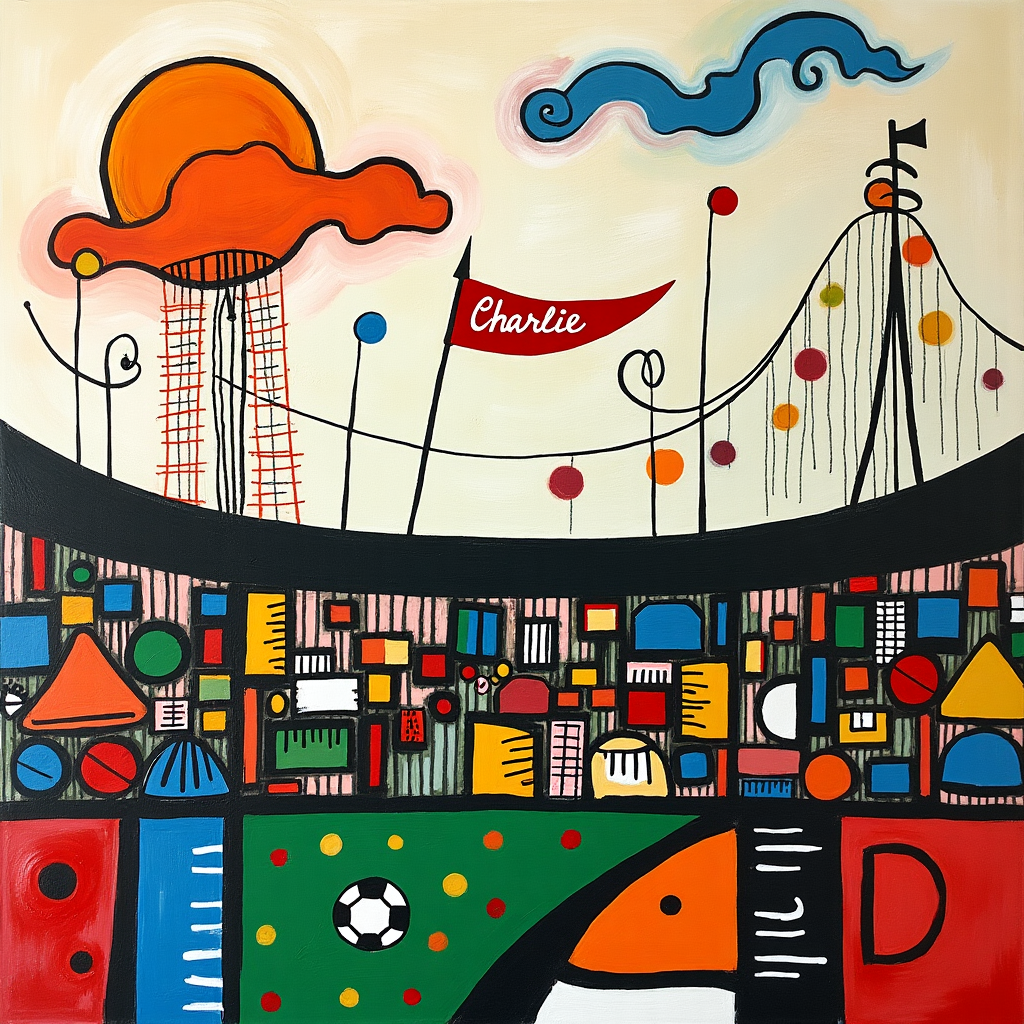 Football, football pitch, funfair Birthday Card