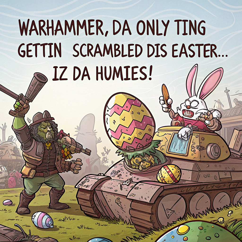 Warhammer orc Easter Card