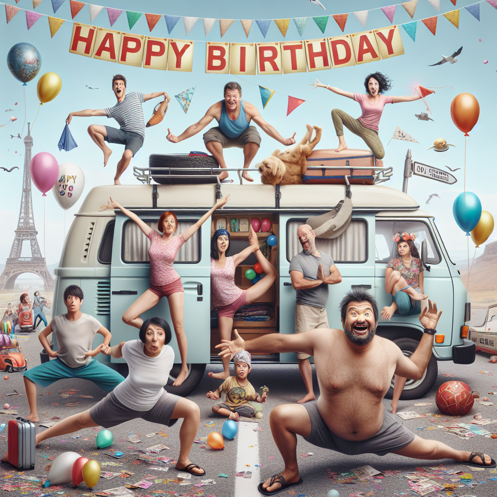 Travel, Family, and Yoga Birthday Card