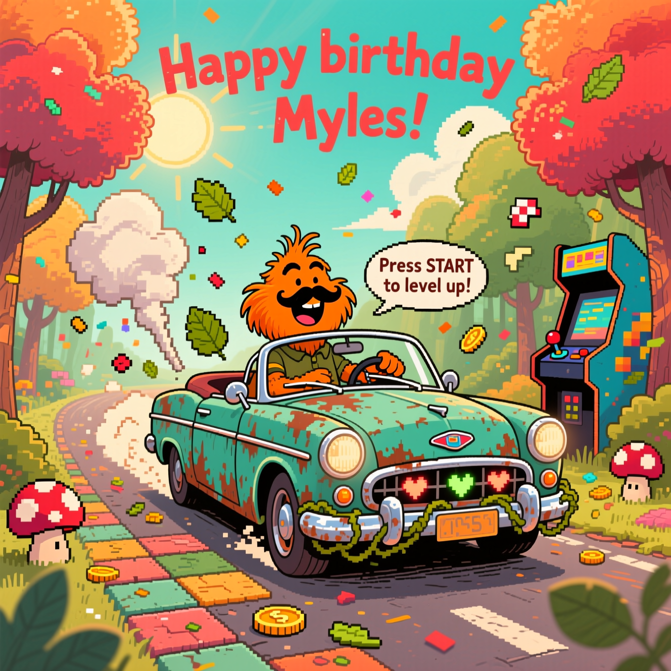 The Lorax , Old cars , Video games, and Birthday Card