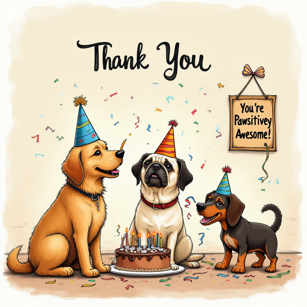 Dogs, and Thank-you Card