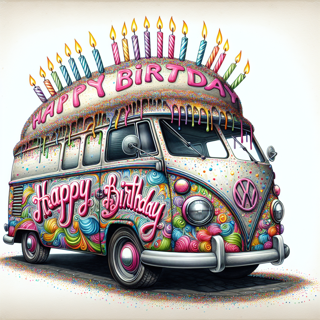 Camper van Birthday Card