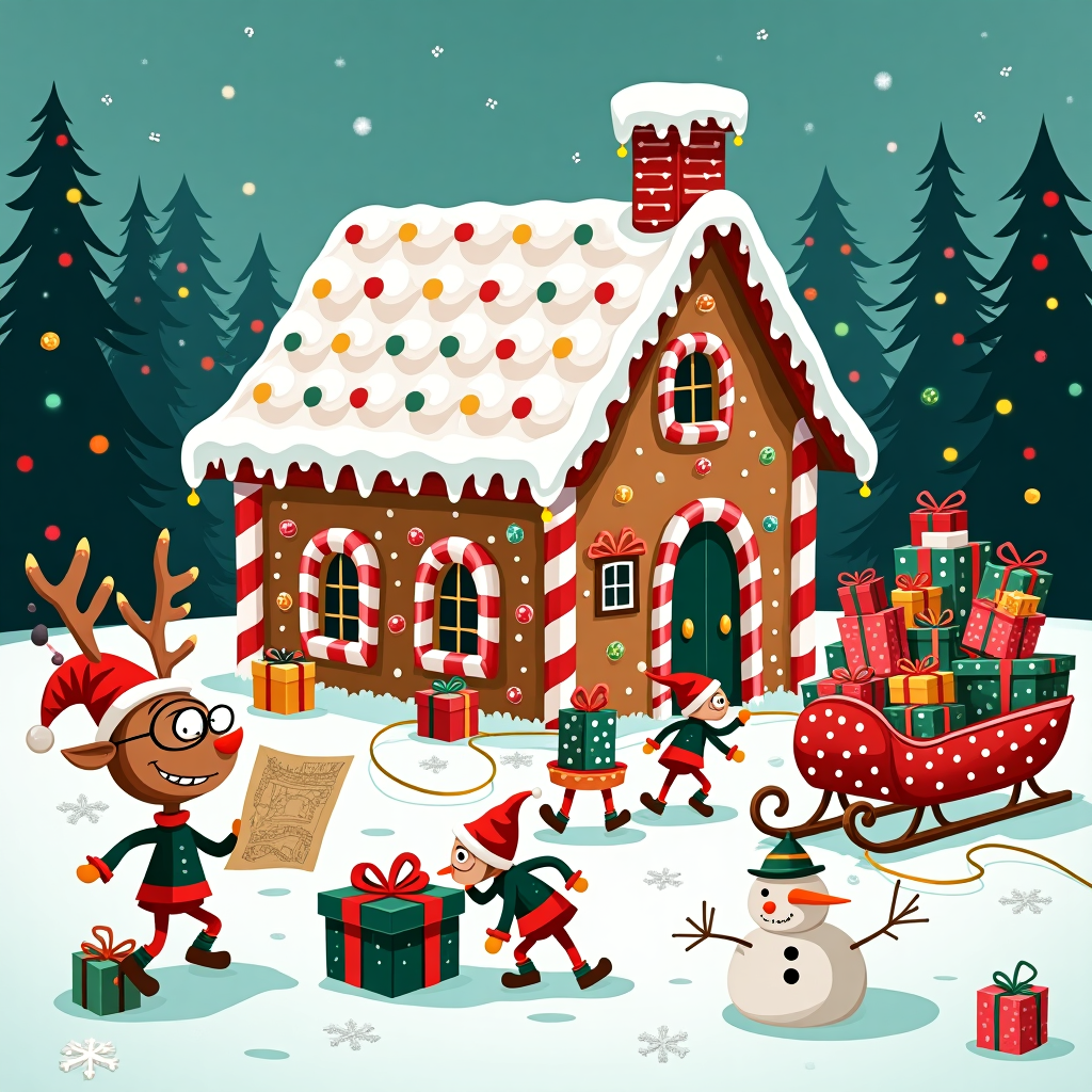 Coloring style Christmas Card