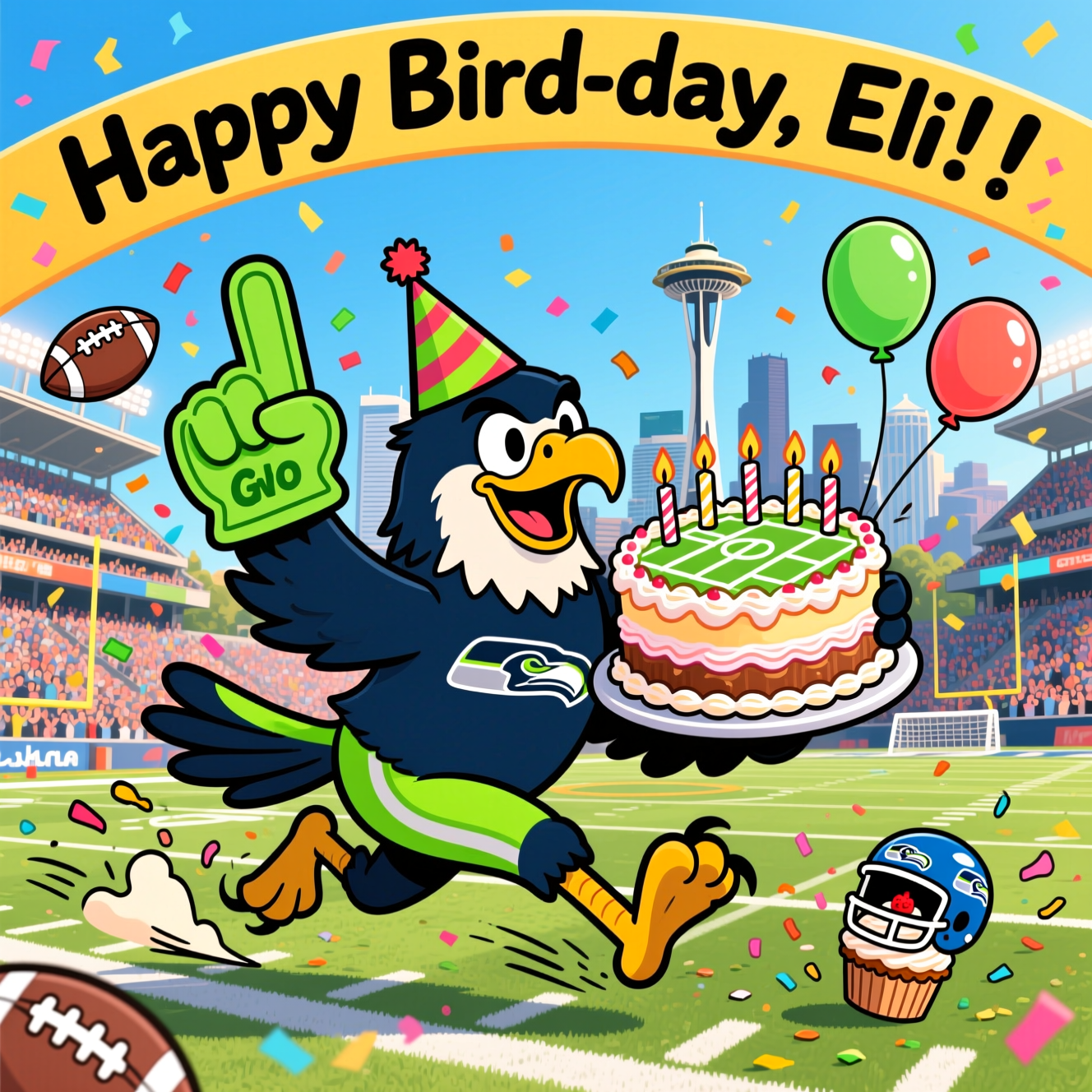 Happy birthday Eli, Seattle Seahawks, and Birthday Card