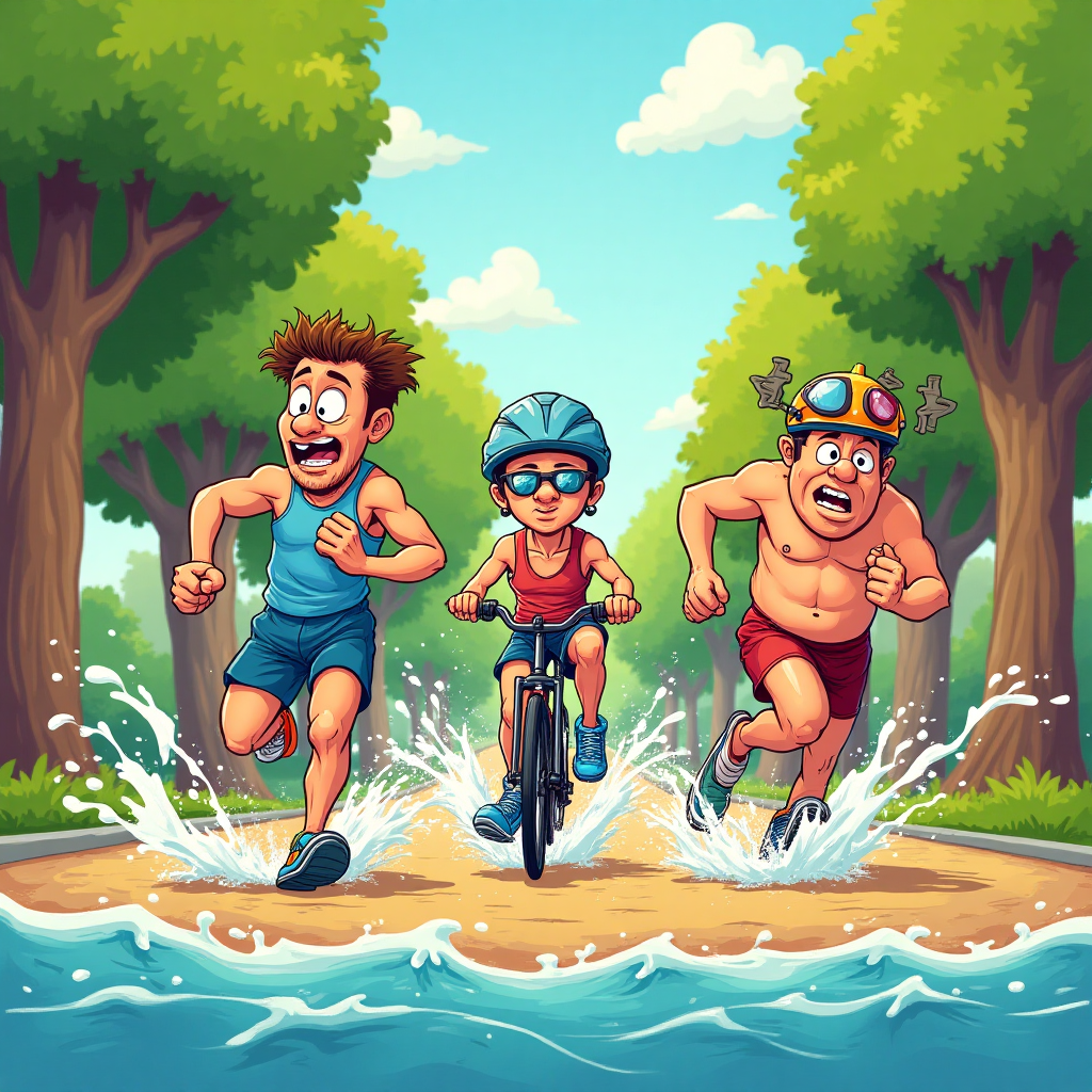 Running cycling swimming , and Congratulations Card