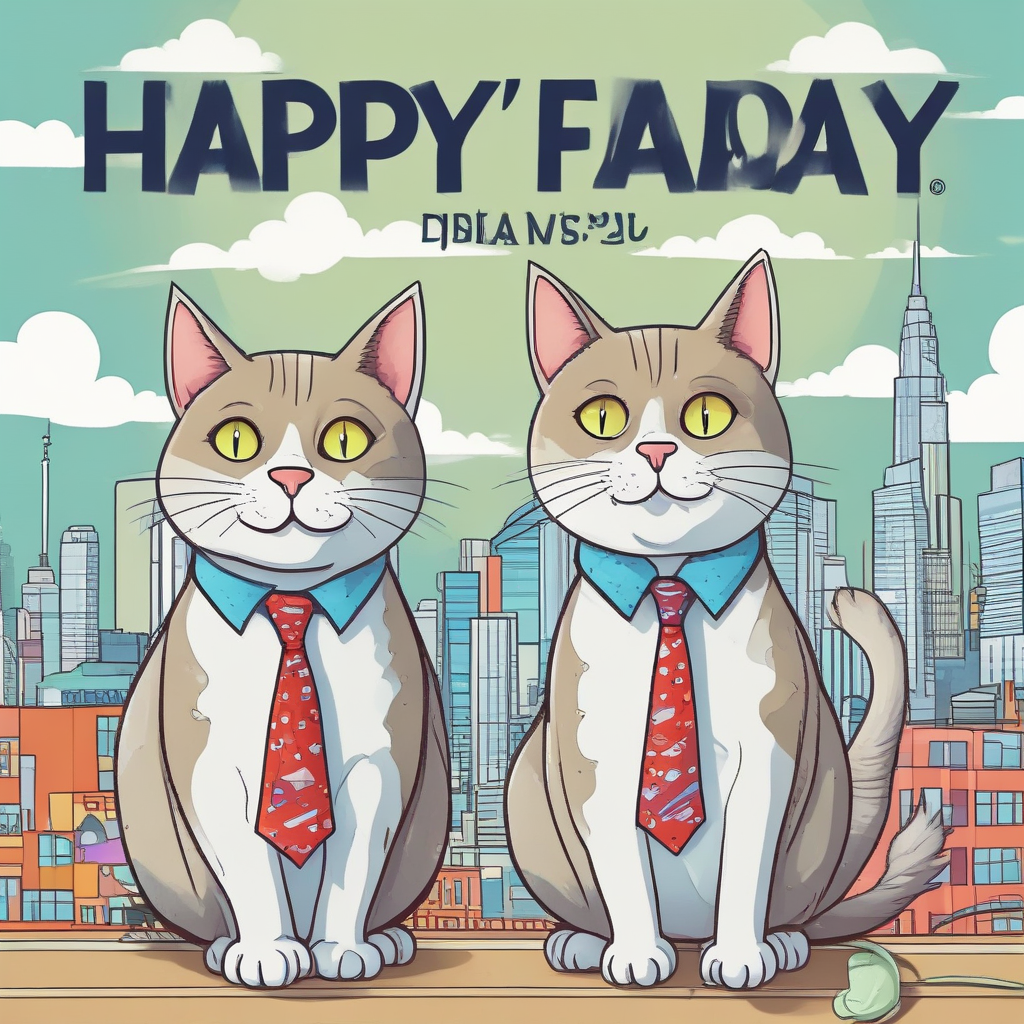 Twin towers, and Cats Fathers-day Card
