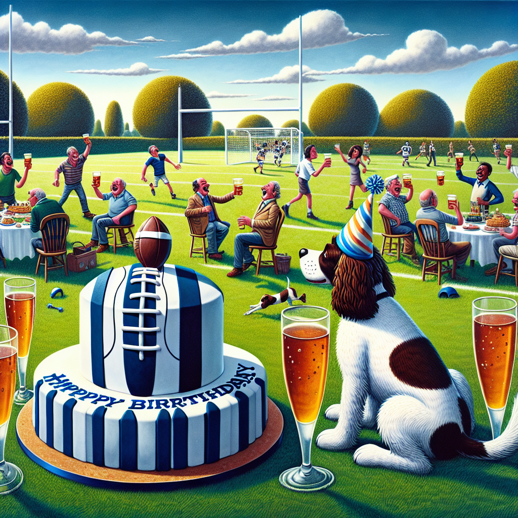 Tottenham Hotspur’s football, Cider, and Springer spaniel Birthday Card