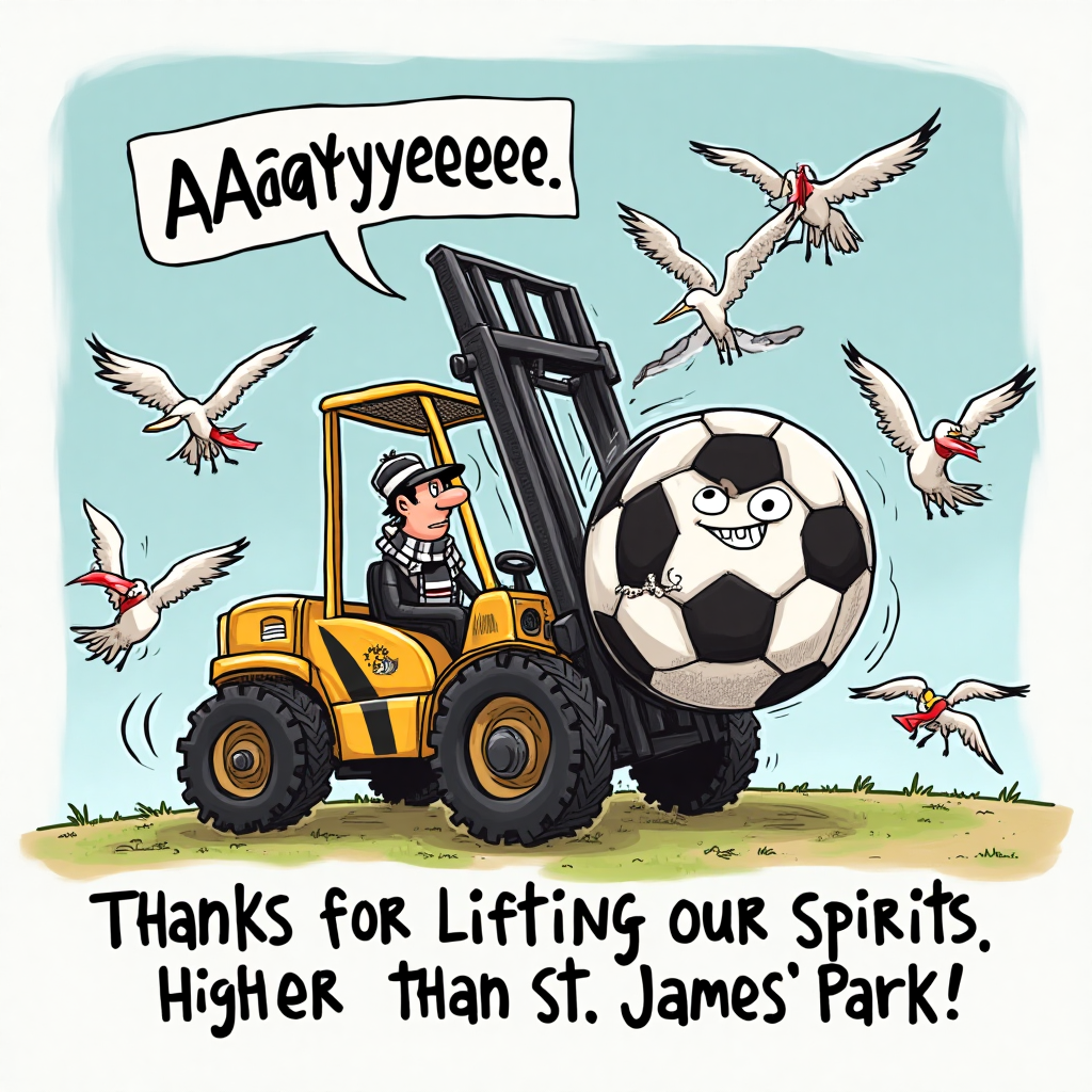 Newcastle United , Forklift Truck, and Thank-you Card