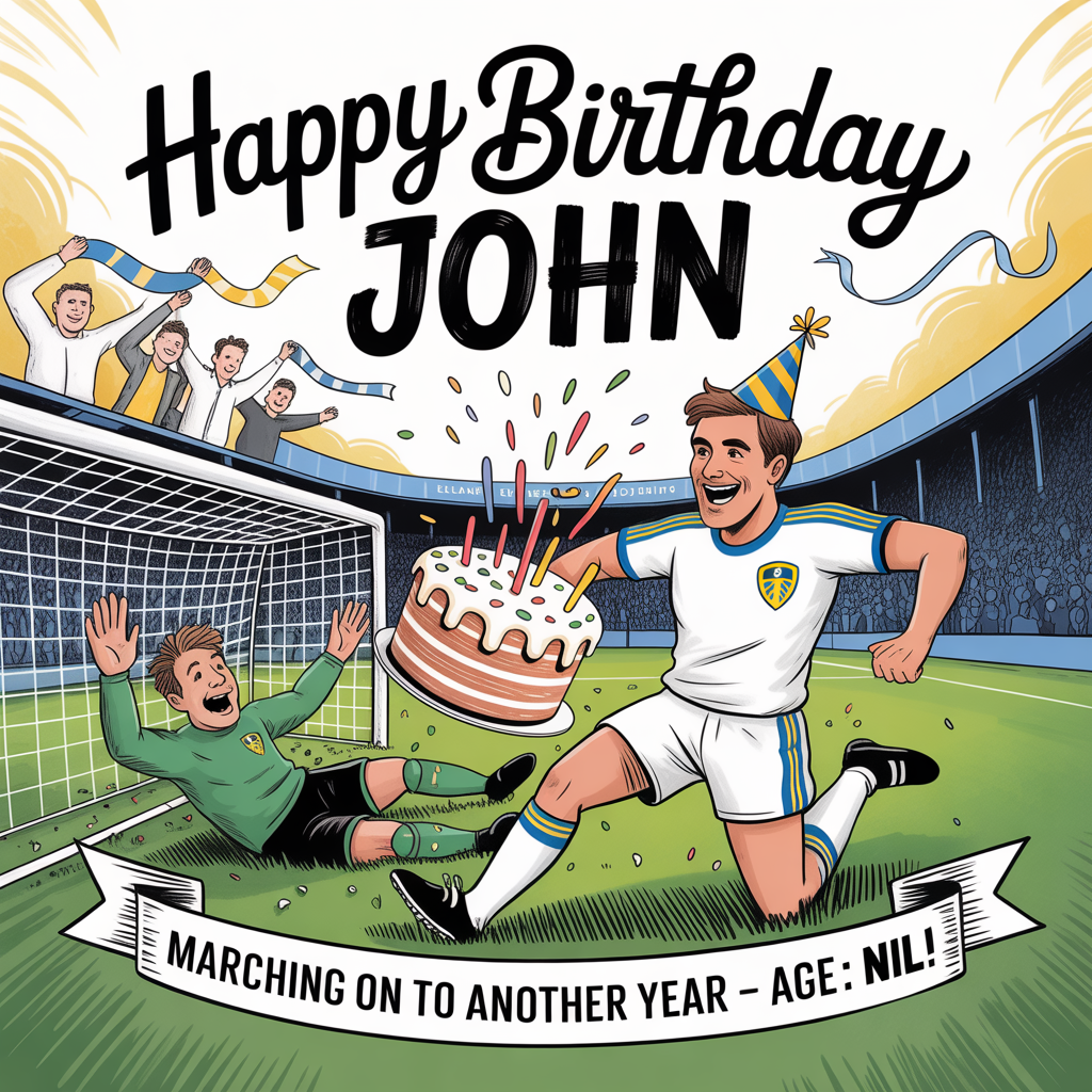 Football Leeds united, and Birthday Card