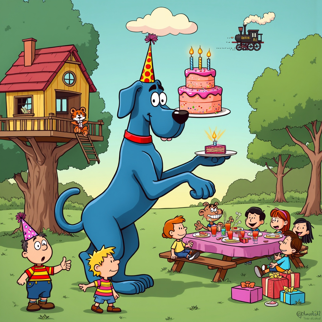 Blue great dane Birthday Card