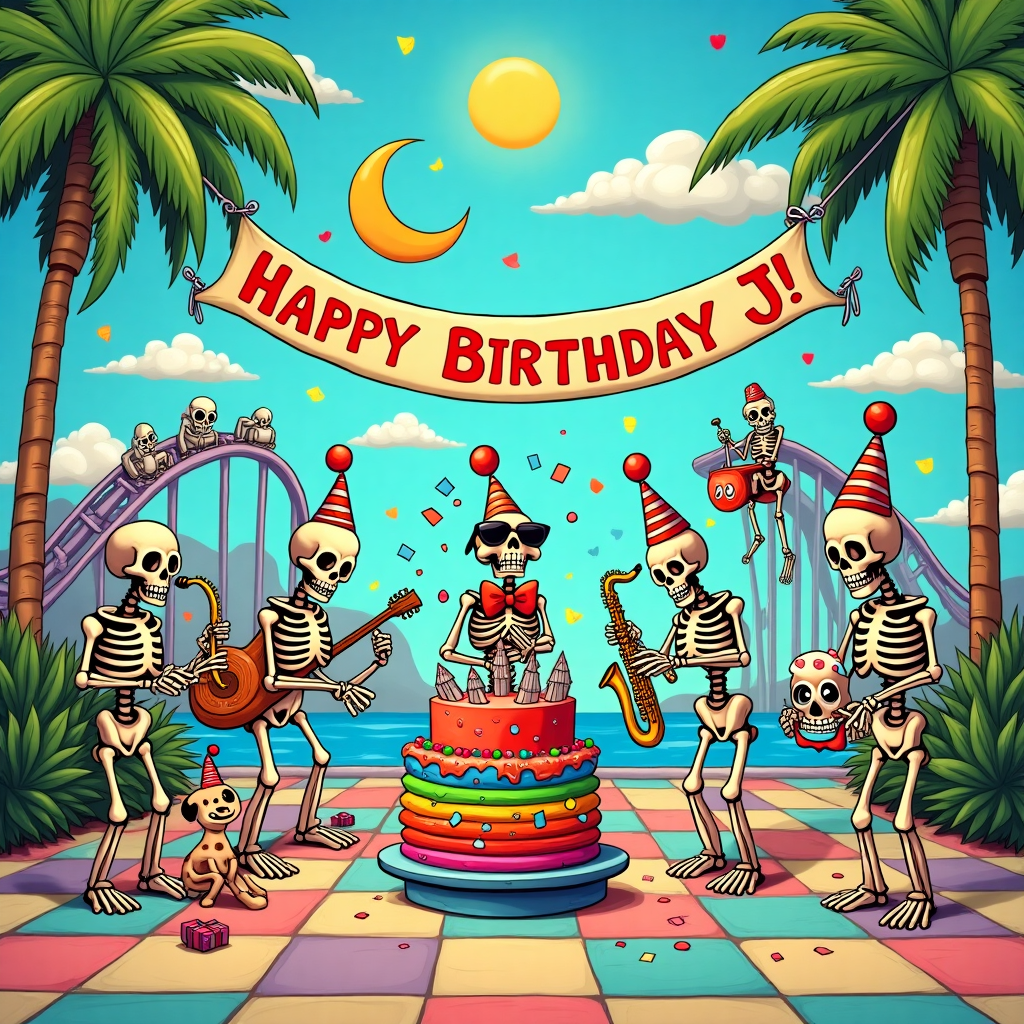Skeleton Birthday Card