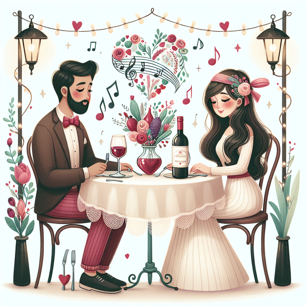 Wine, Music, and Vegetables Valentines-day Card