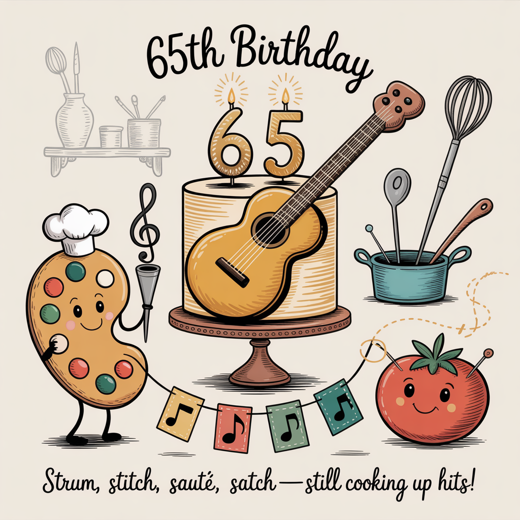 Music, guitar, arts, stitching’s, chefs , and Birthday Card