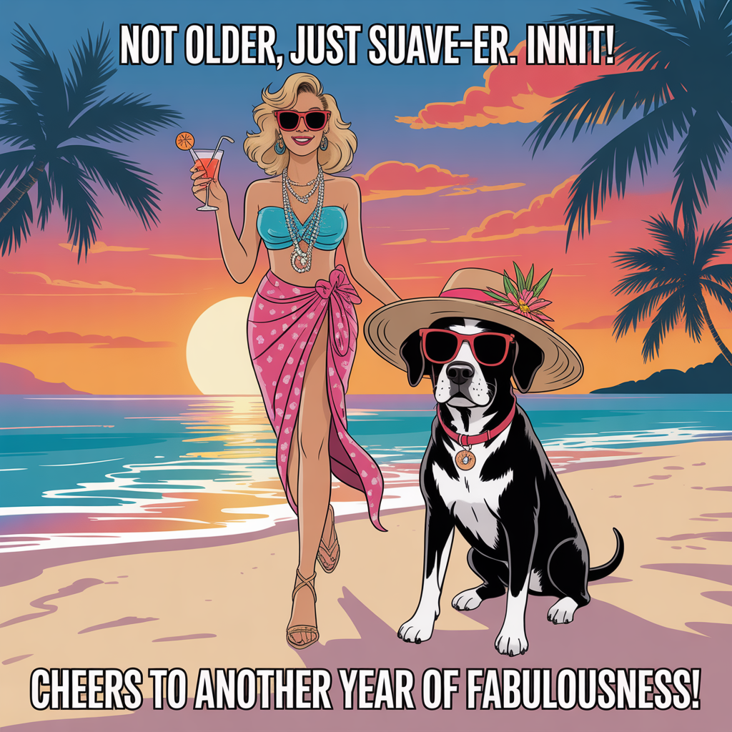 Divas, Beach, Black Labrador, and Birthday Card