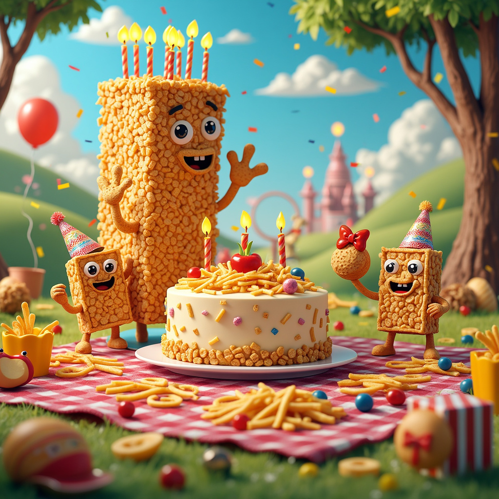 Weetabix, and French fries Birthday Card