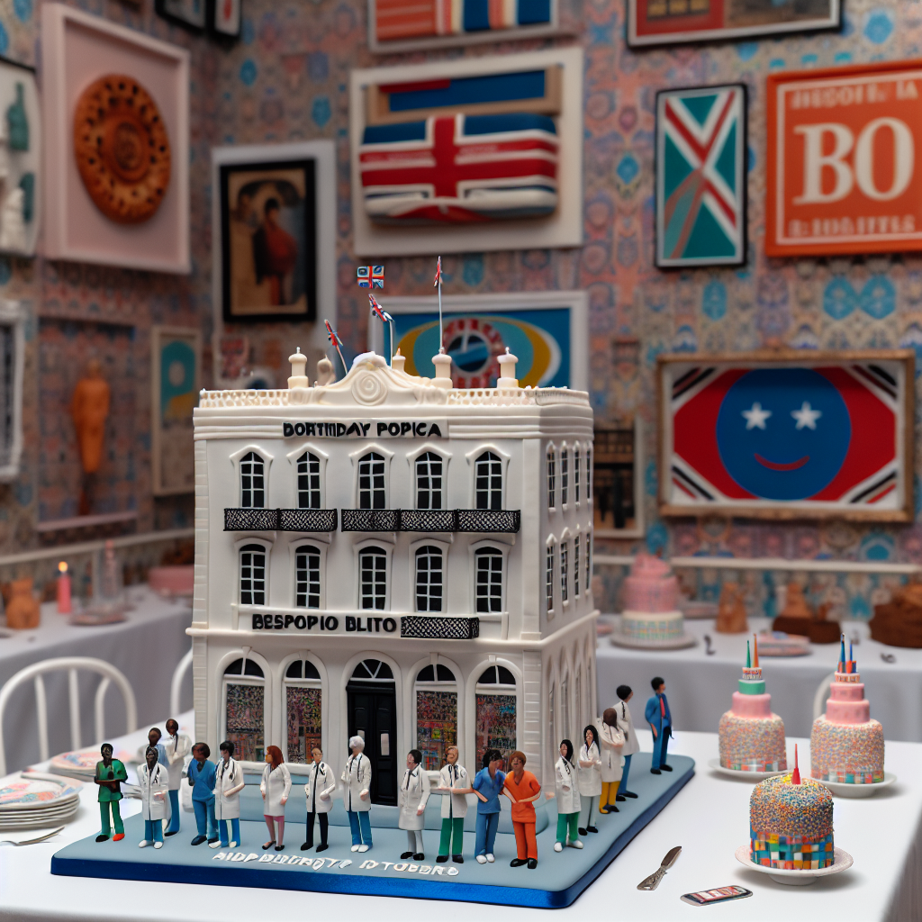 Imagine a birthday party scene characterized by whimsical realism, with a soothing Britpop soundtrack in the background. The decorations are inspired by Portuguese aesthetics, reminiscent of the rustic and vibrant streets of Lisbon. This theme extends to the walls and tabletops. Amidst this setting, there's an interesting urban twist visible through miniature models of iconic London landmarks incorporated into the table arrangements. The centerpiece of the room is a cake designed to look like a charming, small hospital, which is the birthday person's place of work. Around the cake, there are adorable, edible miniature figurines of doctors and nurses, of different genders and descents such as Caucasian, Hispanic, Black, Middle-Eastern, and South Asian, adding a personal and inclusive touch to the festivities.
Generated with these themes: Britpop, Portugal, London, and Hospital.
Made with ❤️ by AI.