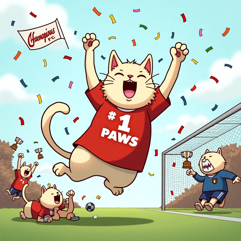 White simese cat, and Soccer Congratulations Card