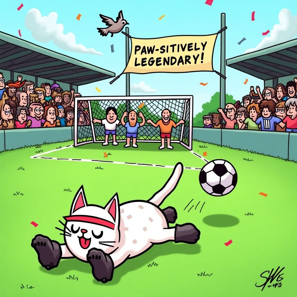 White simese cat, and Soccer Congratulations Card