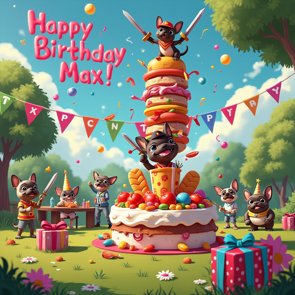 Rangers Frenchies Kebab Birthday Card