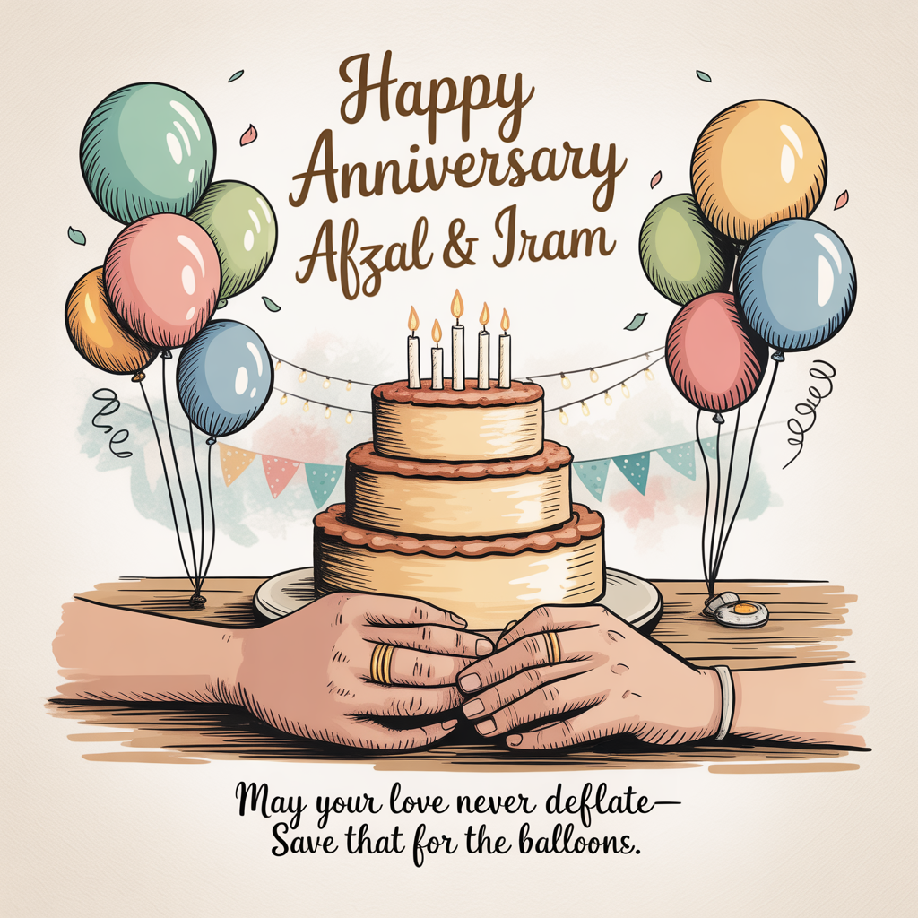 Pray, baloons, cake, party, and Anniversary Card