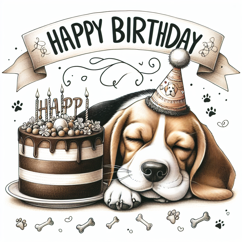 Beagle Birthday Card