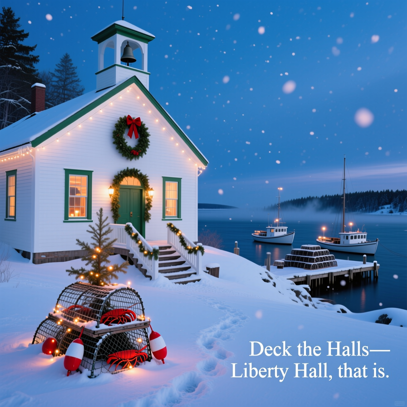 Machiasport, Liberty Hall, and Christmas Card