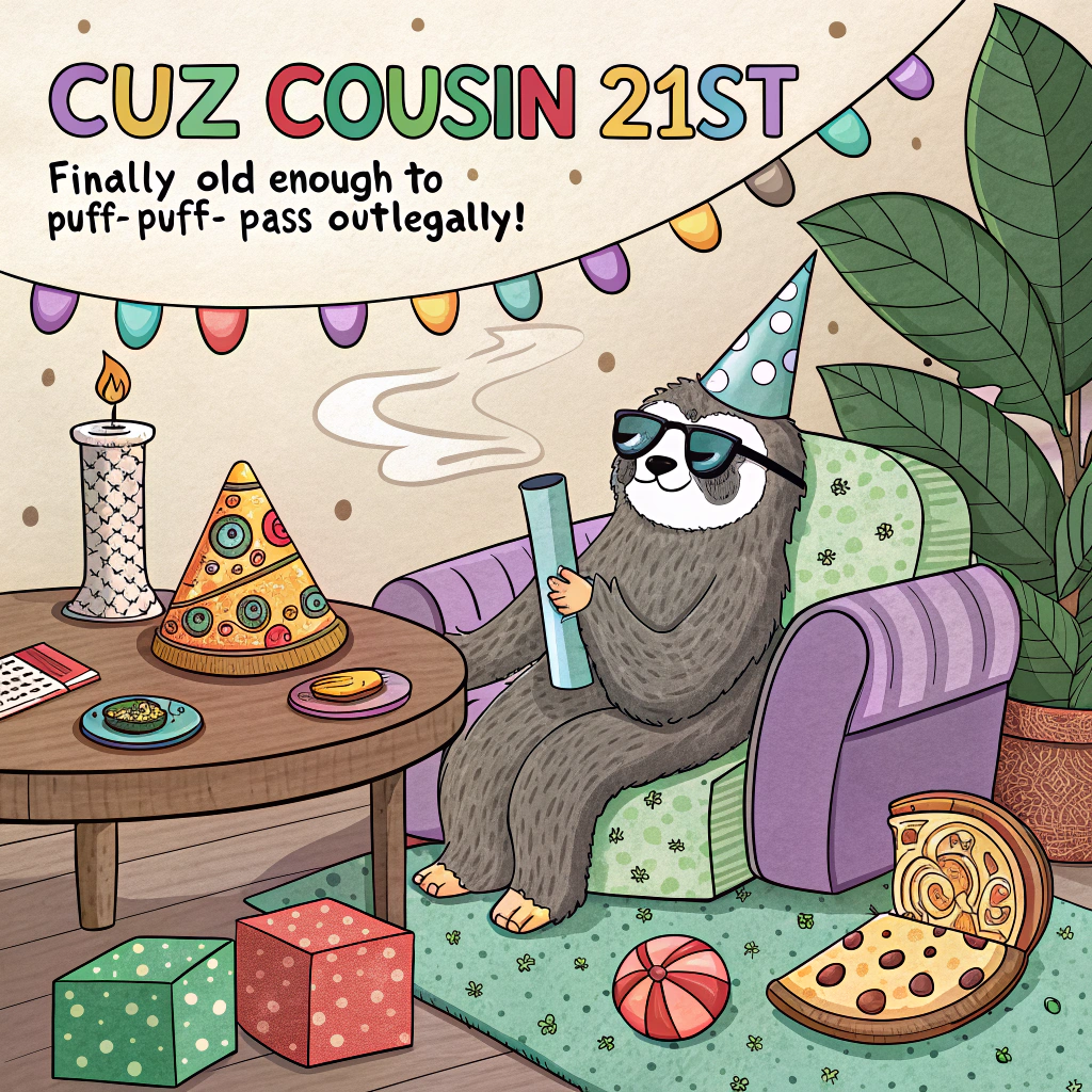 Weed, Bongs, and Stoner Birthday Card