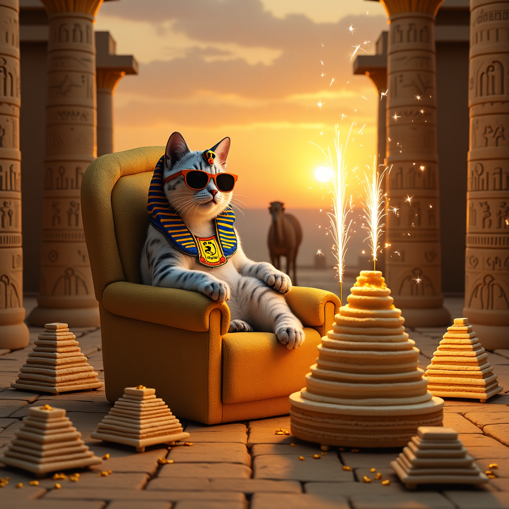 Ancient egypt Mau cat Birthday Card