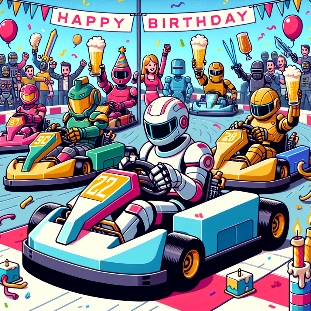Go karting, Star Wars, Video games, and IPA beer Birthday Card