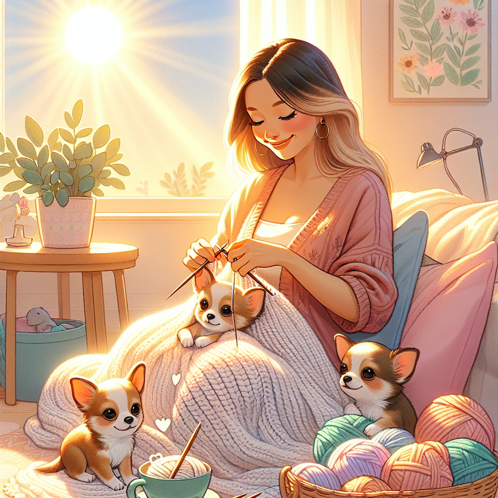 Chihuahuas , Knitting, and Sun Mothers-day Card