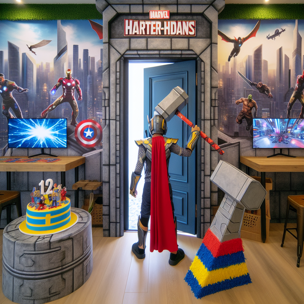 As you open the door, you're welcomed by a unique fusion of the mundane and the magical. The walls are decorated with remarkably detailed panoramas of a generic super-hero city, giving the impression that you could step right into the urban landscape. Every guest is handed a mask resembling a futuristic suit of armor upon arrival, while the birthday celebrant, outfitted as a mythological Norse god, engages with a hammer-shaped piñata. The number '12' is cleverly incorporated into the scene on screens displaying snippets of the birthday boy's best-loved super-hero moments, serving as a countdown to an engaging virtual reality mission involving a team of non-specified superheroes. A cake, staged like a stack of vibrant comic books, sits adjacent to an imitation indoor water feature constructed in the likeness of a significant defensive emblem, projecting an ambience of both the recognizable and the dreamlike.
Generated with these themes: 12, Boy, and Marvel.
Made with ❤️ by AI.