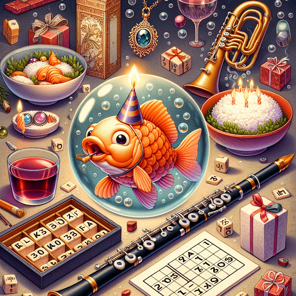 Magikarp, sudoku, sushi, korean food, clarinet, wine, mahjong, and Harry potter Birthday Card
