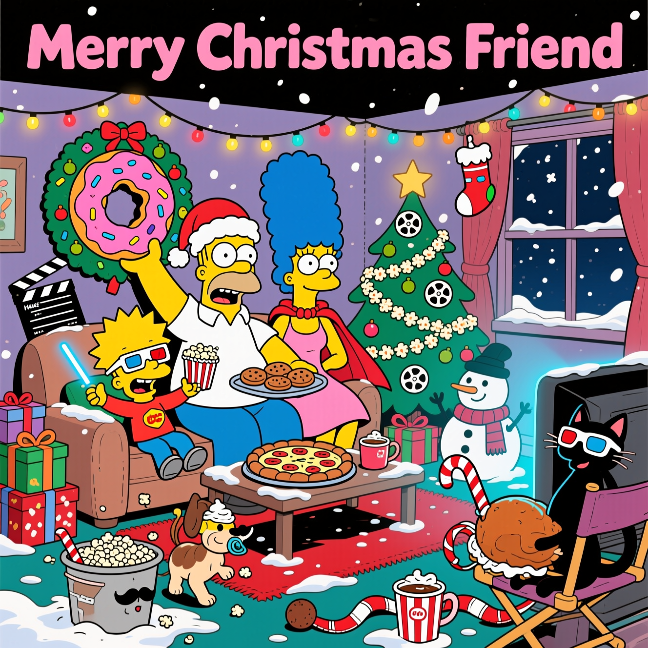 Simpsons, Food, Movies, and Christmas Card