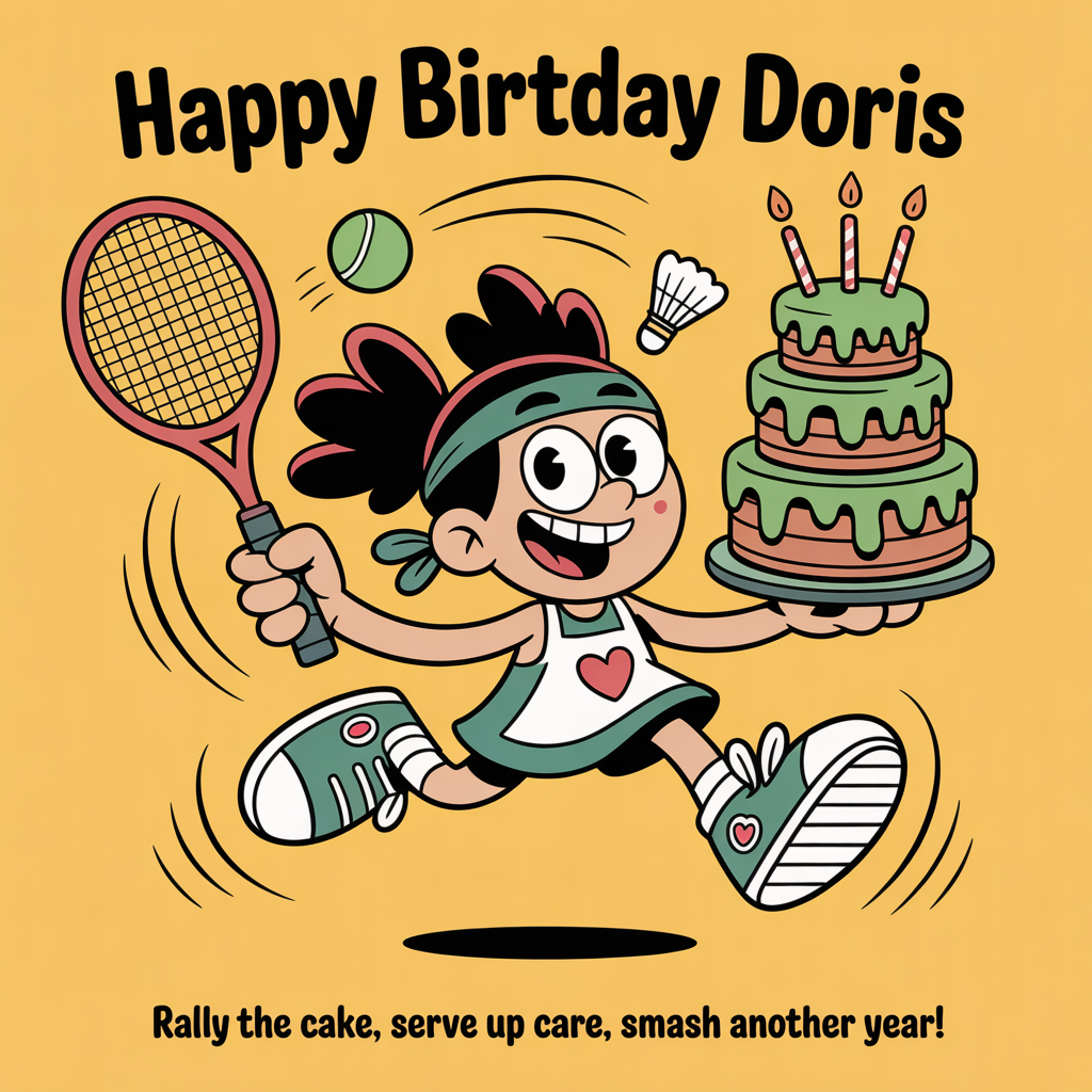 Racketlon, Bakeing, Careing, and Birthday Card