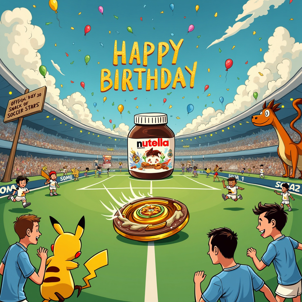Real madrid, Manchester city, Soccer, Beyblade, Pokemon, and Nutella Birthday Card
