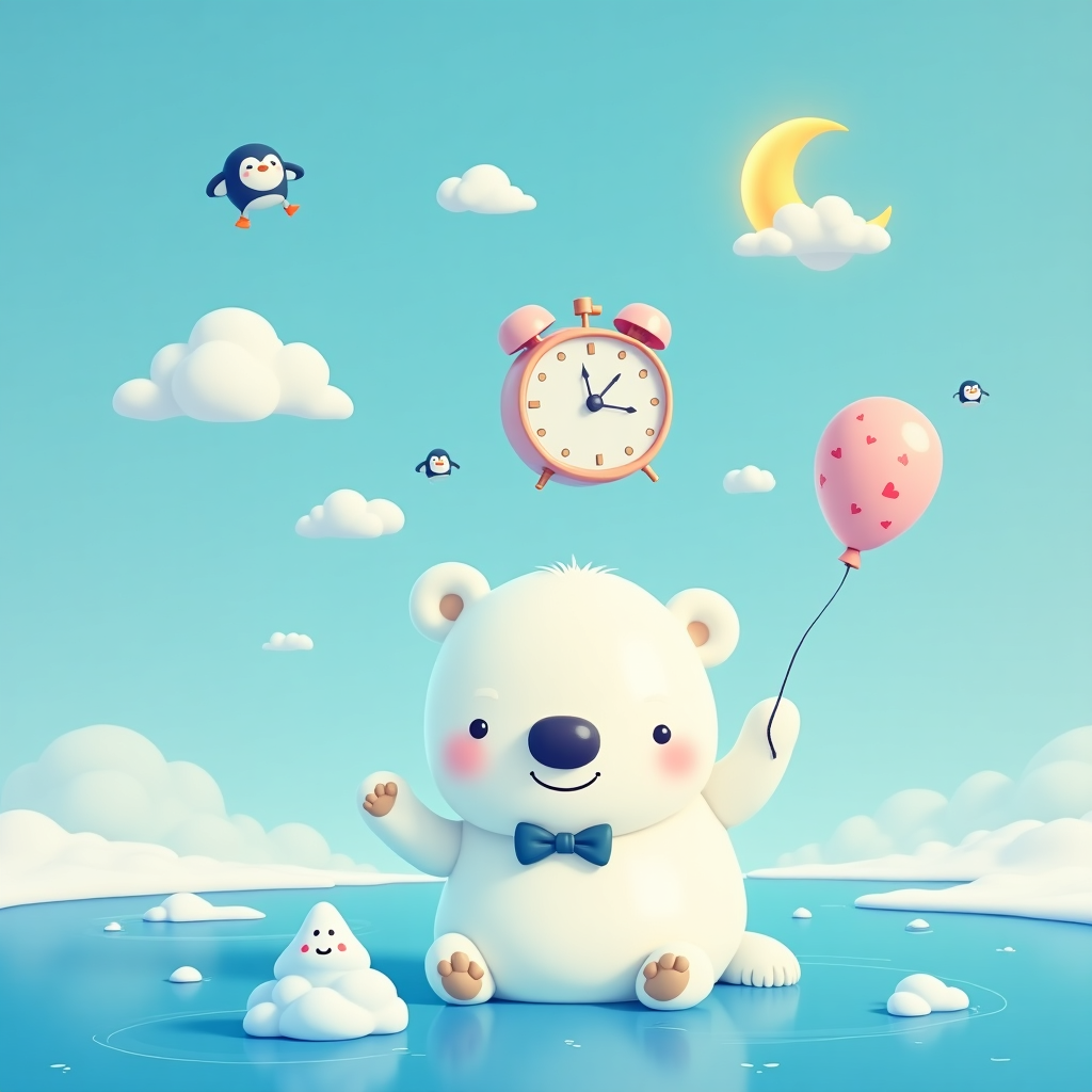 At the bottom of the Surreal Style image, the text reads: **good bye😁**

---

Imagine a whimsical polar scene bathed in a soft sky-blue hue. A melting clock drapes over a friendly, smiling polar bear wearing a bowtie. The polar bear is gently waving goodbye with one paw while holding a colorful balloon shaped like a tiny iceberg in the other. Floating above is a surreal sky where fluffy clouds take the form of playful penguins gliding through the air, and a glowing moon peeks out with a mischievous grin. Below, an ice floe shaped like a laughing face drifts across a serene, reflective sea. This dreamlike landscape, infused with an aura of warmth and gratitude, exudes a heartfelt and cute farewell, perfect for expressing thanks.
Generated with these themes: 극지방, Good bye, 하늘색, and .
Made with ❤️ by AI.