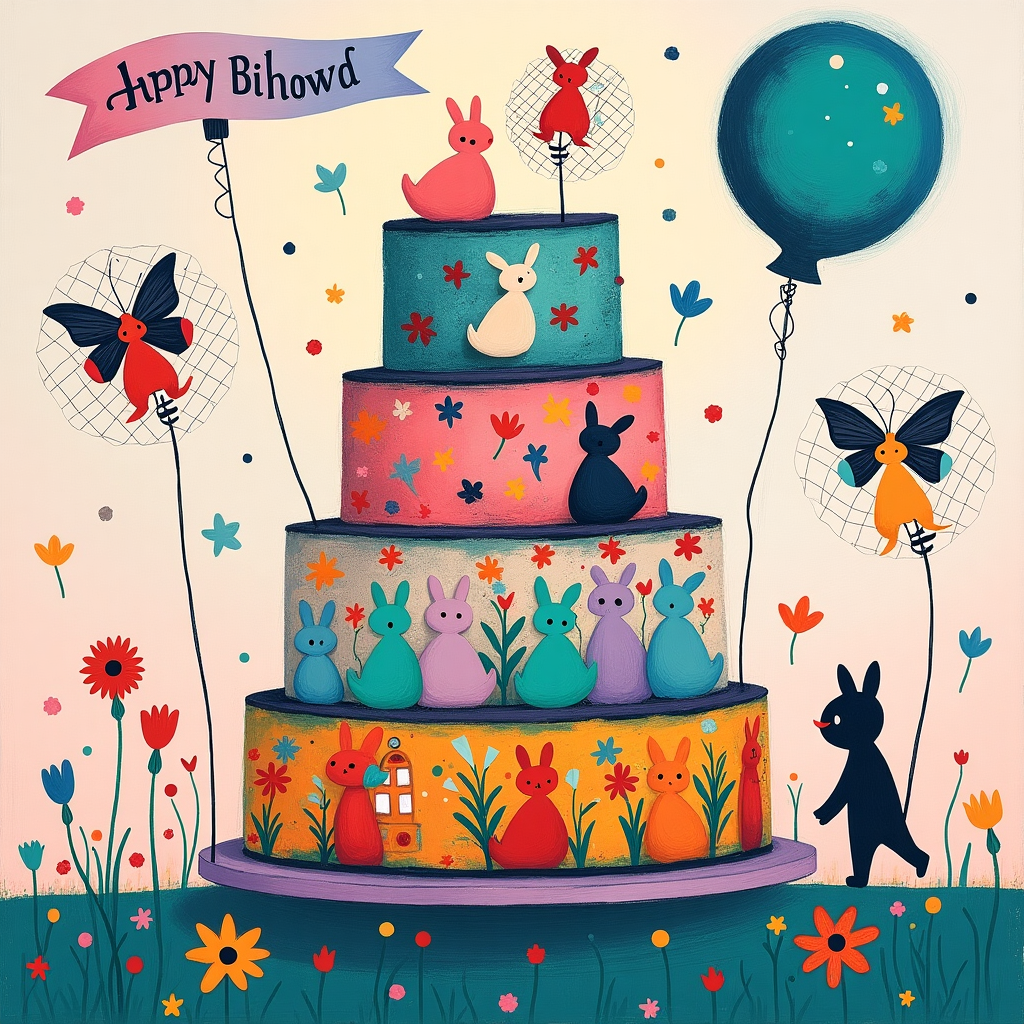 Bunnies, Flowers, Honey, Butterflies, Kittens, and Her daughter Birthday Card