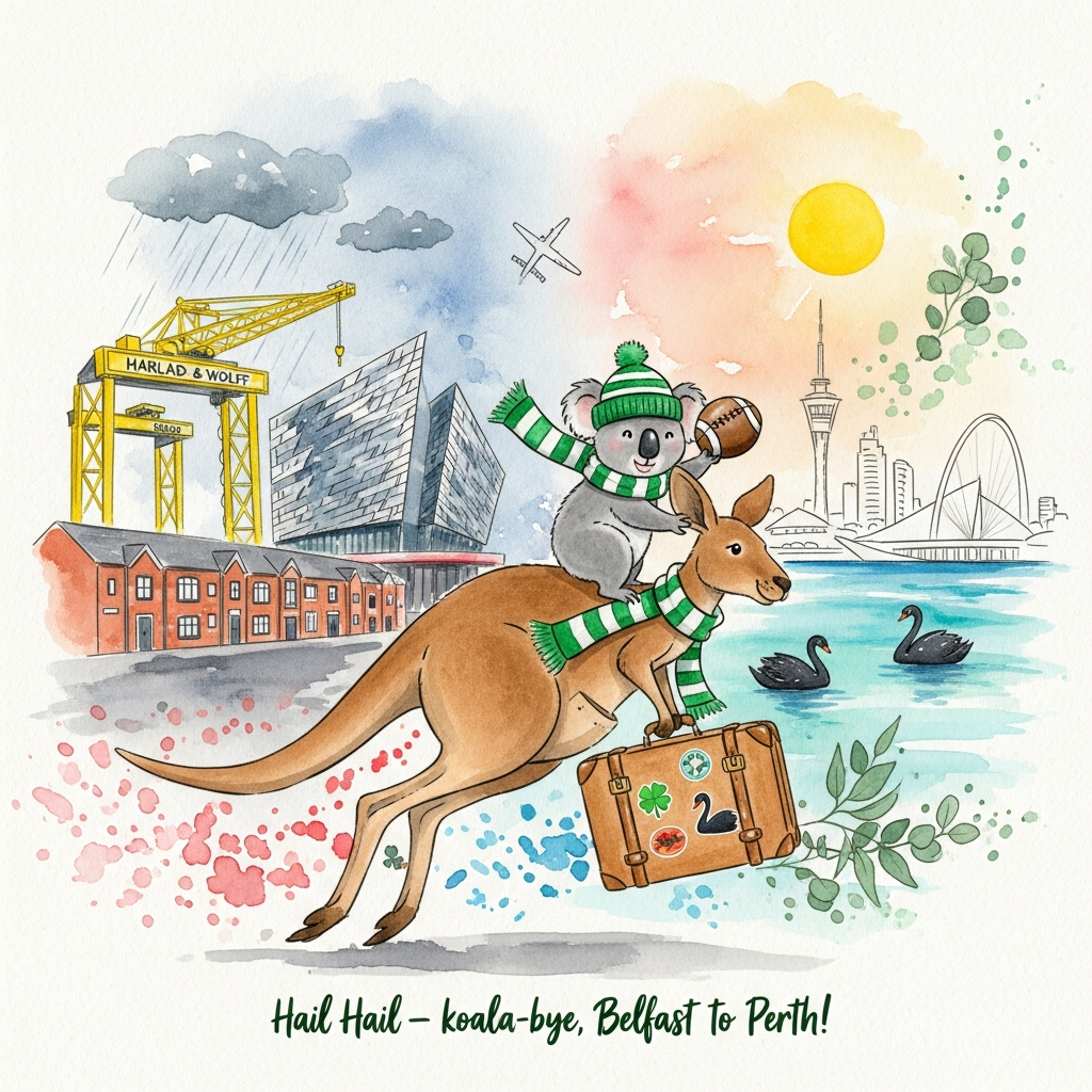 Belfast, Perth, Celtic Football Club, Koala, Kangaroo, and Farewell Card