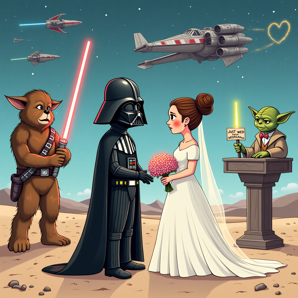 Star wars, and Romantic Wedding Card