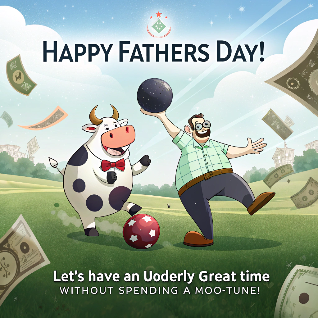 Lawn Bowls, Beer, Not spending money, Cows, Being annoying, and Fathers-day Card