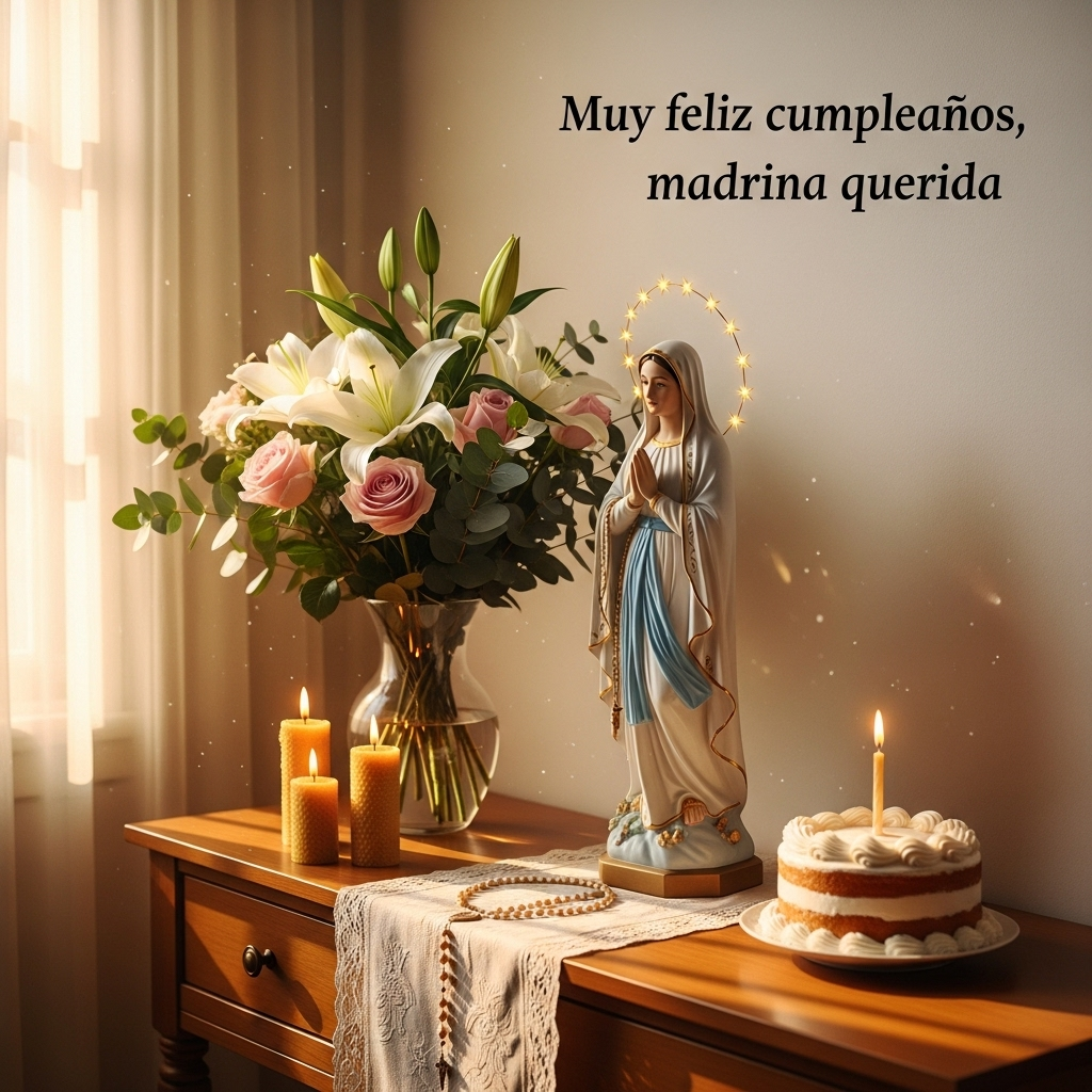 Virgen Marry, and Birthday Card