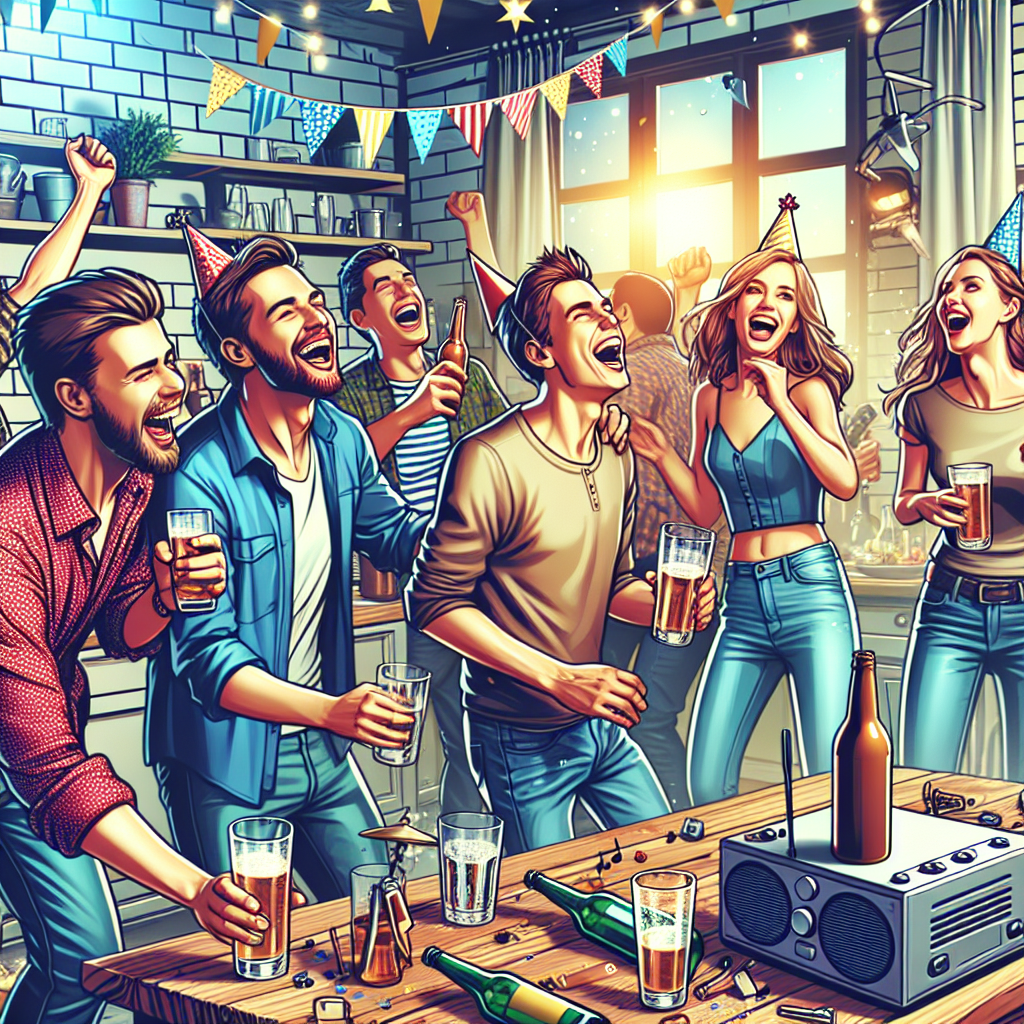 Create an image of a lively and vibrant kitchen disco hosting a memorable birthday party. The room is filled with the rhythm of catchy tunes and sounds of clinking glasses. Highlight a group of best friends engaged in jovial banter, with visible expressions of laughter and enjoyment. The friendly swearing, animated anecdotes, and the buzzing energy add to the hilarity of the scene. In the midst of this, illustrate a makeshift dance floor coming alive with each new song, as drinks flow freely and the spirit of camaraderie is abundantly present.
Generated with these themes: Music, Kitchen disco, Drinking, BFF, and Swearing.
Made with ❤️ by AI.