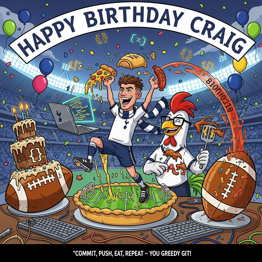 Tottenham hotspurs football club, Food, Coding, and Birthday Card
