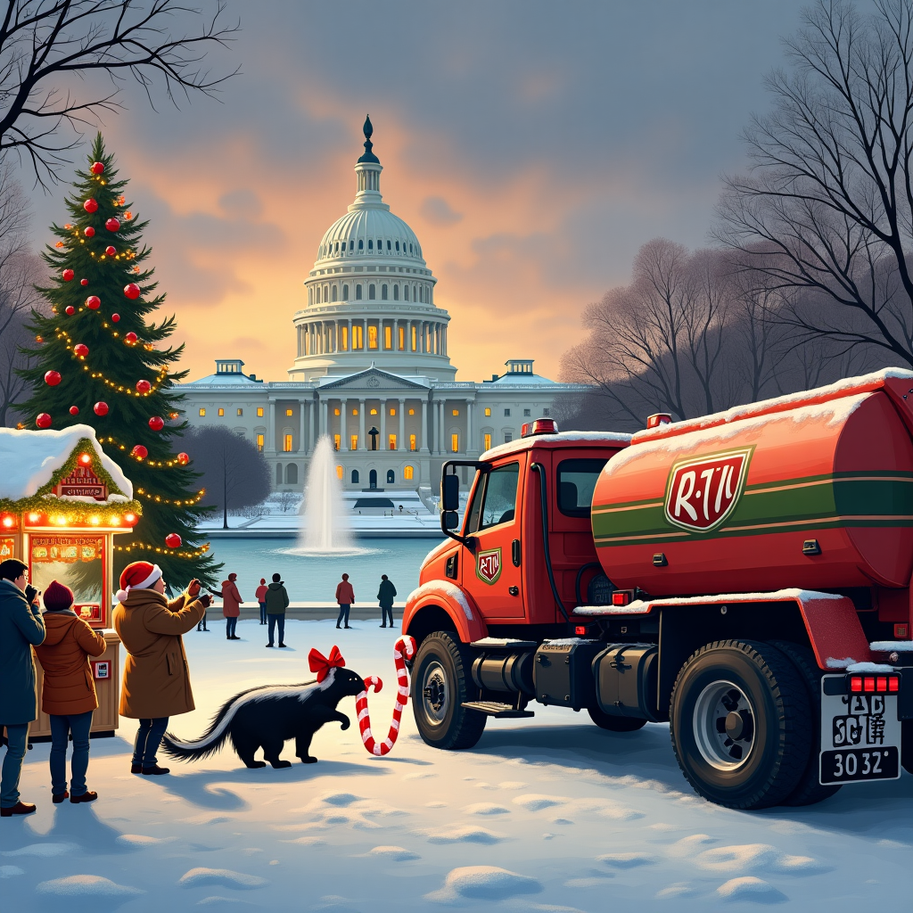 Washington DC , R-11 Fuel truck, Skunk, and Christmas Card